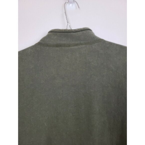 Woolrich Mens Sweatshirt Size Medium Olive Green 1/4 Zip Long Sleeve Pullover - Picture 4 of 6